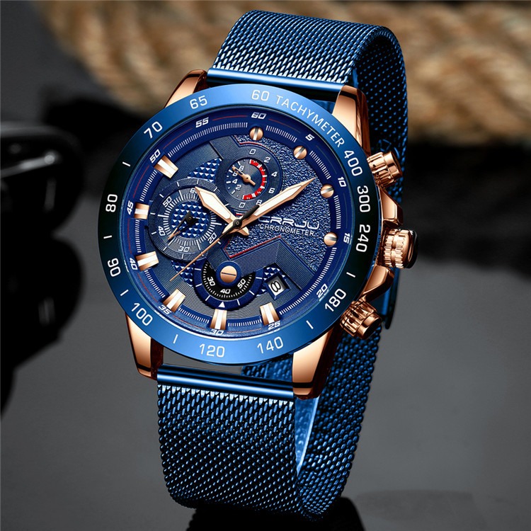 Title 17, Multi-function six-needle stainless steel watch...