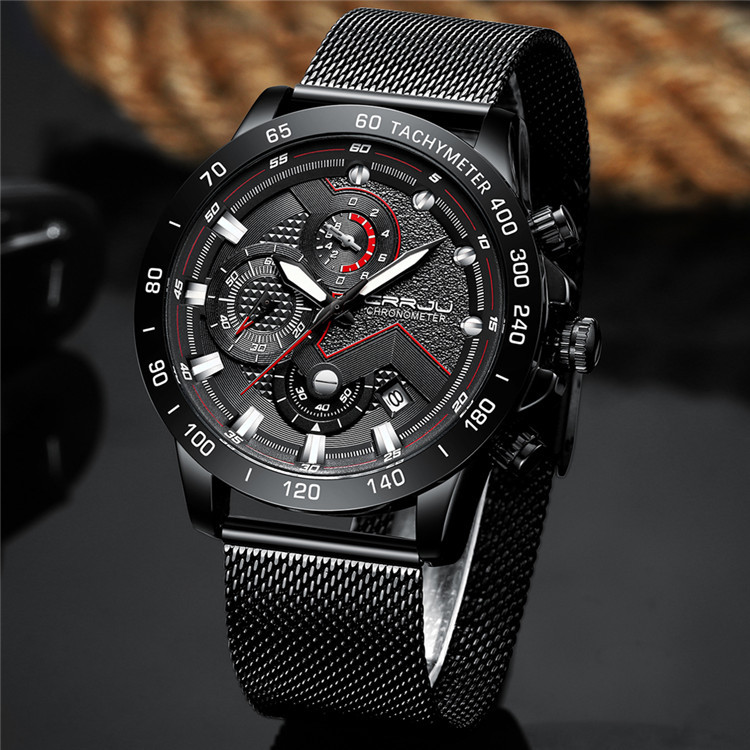 Title 23, Multi-function six-needle stainless steel watch...