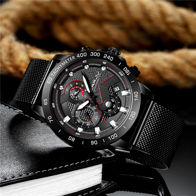 Title 26, Multi-function six-needle stainless steel watch...