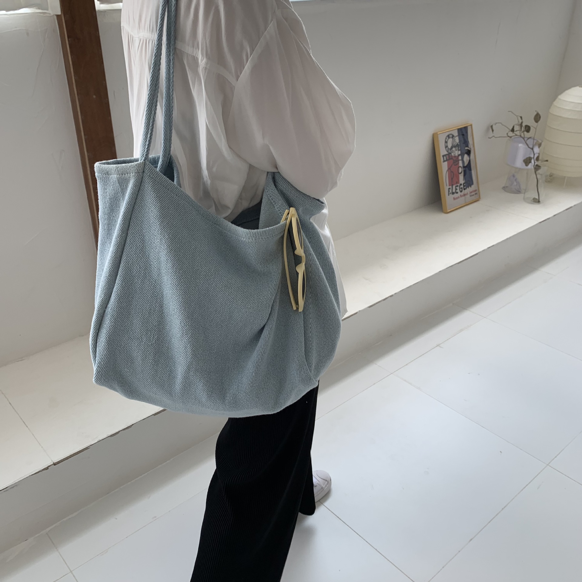 Title 10, Vintage canvas bag washed denim