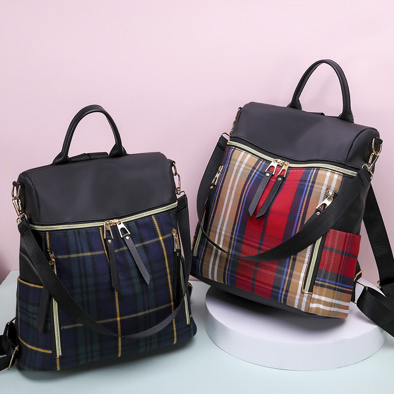 Title 3, Plaid Gingham Backpack Schoolbag