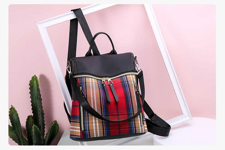 Title 4, Plaid Gingham Backpack Schoolbag