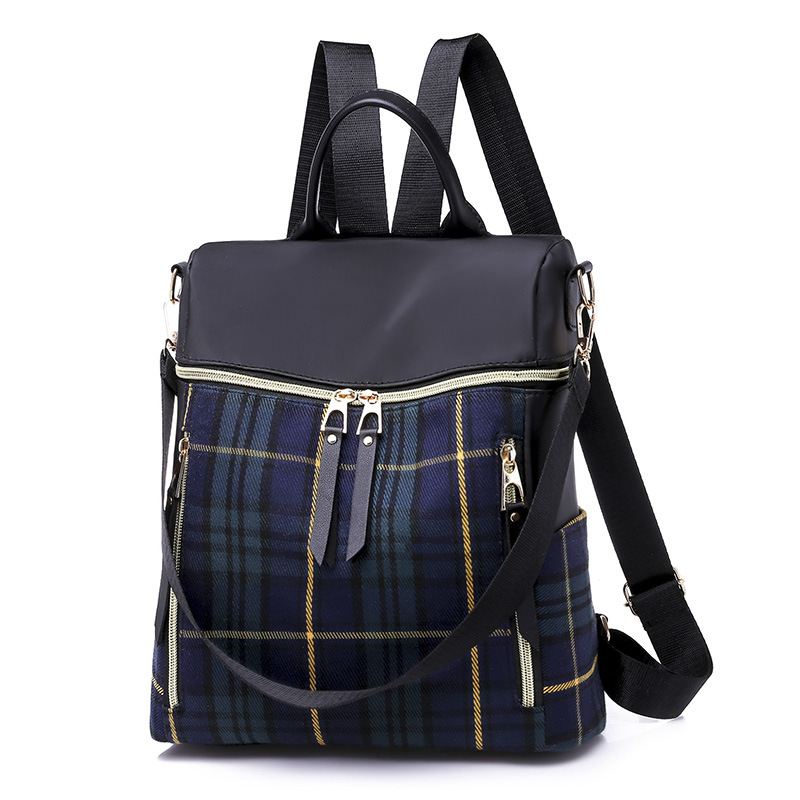 Title 5, Plaid Gingham Backpack Schoolbag