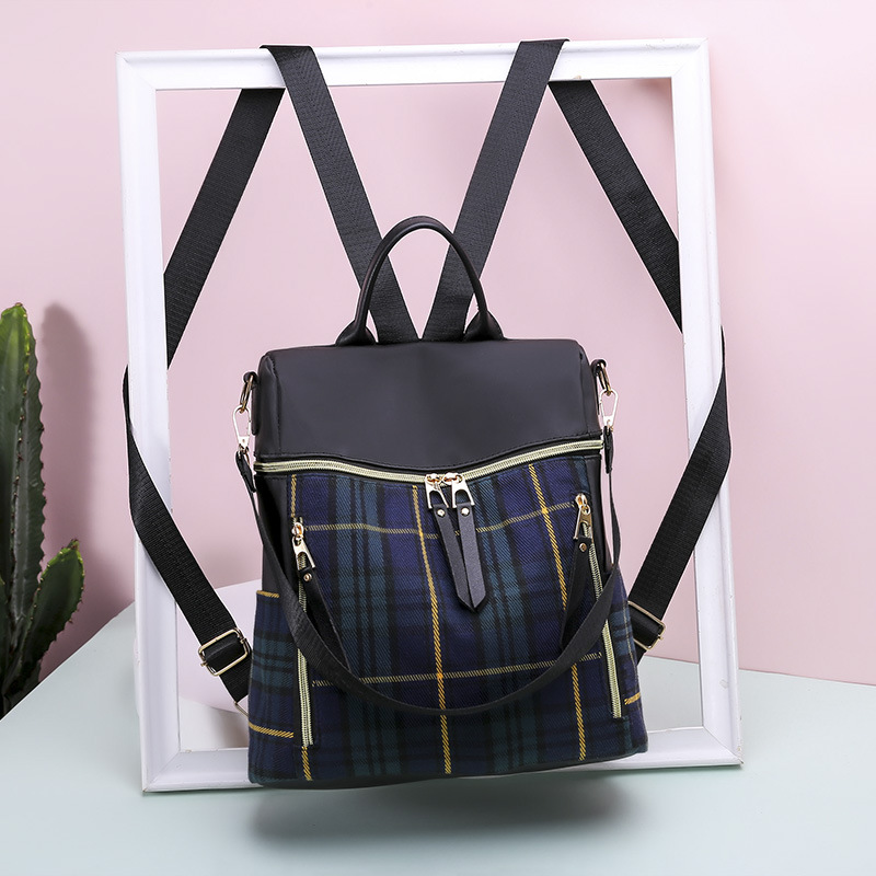 Title 6, Plaid Gingham Backpack Schoolbag