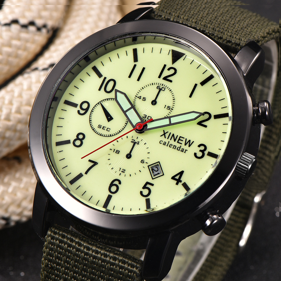 Title 2, Mens Watch with Nylon Band, Calendar, and Quar...