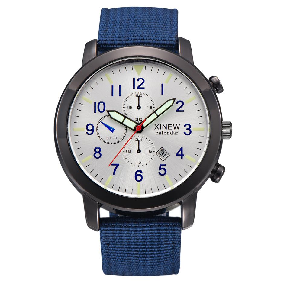 Title 10, Mens Watch with Nylon Band, Calendar, and Quar...