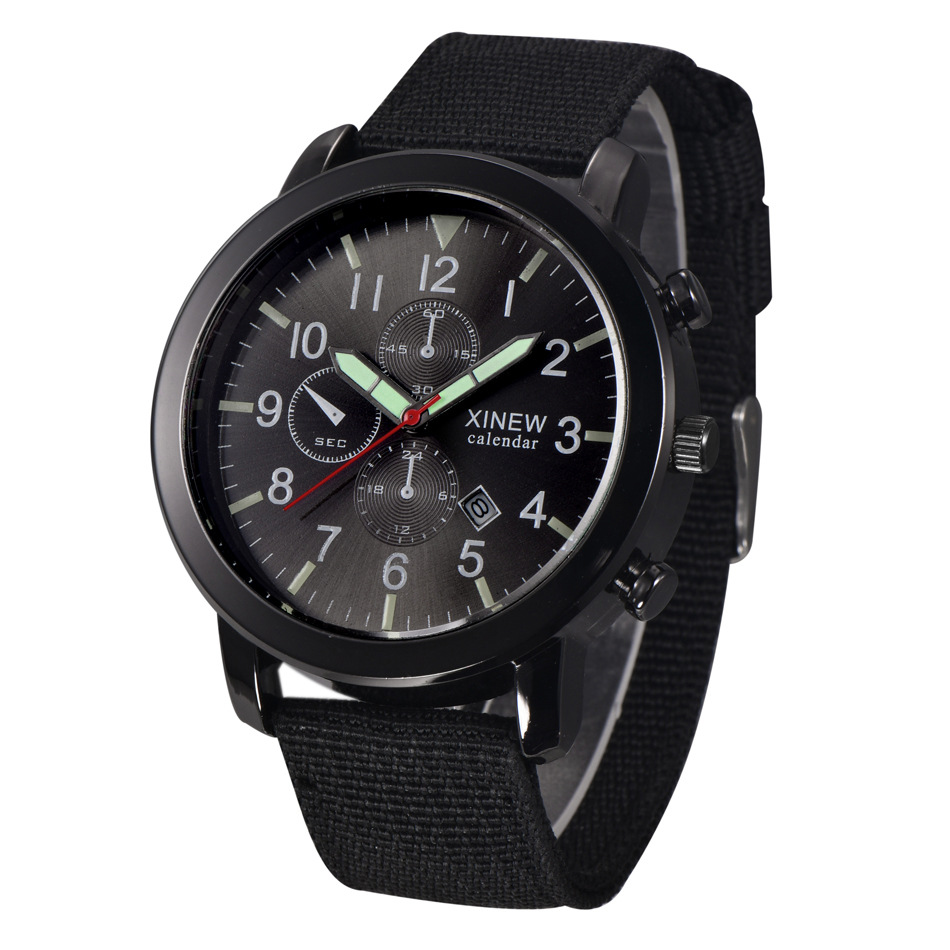 Title 13, Mens Watch with Nylon Band, Calendar, and Quar...