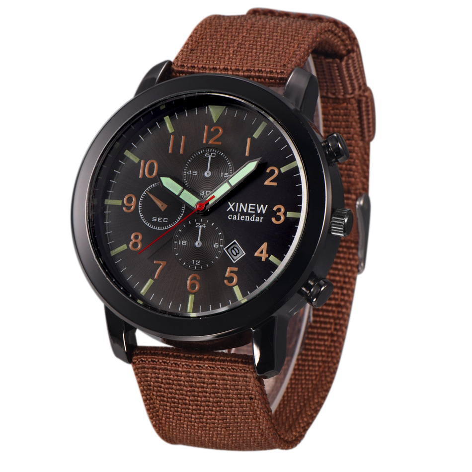 Title 14, Mens Watch with Nylon Band, Calendar, and Quar...