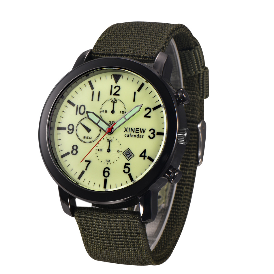 Title 16, Mens Watch with Nylon Band, Calendar, and Quar...