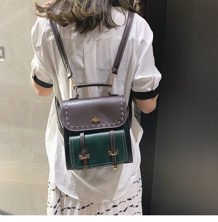 Title 4, Vintage Pu Leather Women Backpack Simple Preppy...