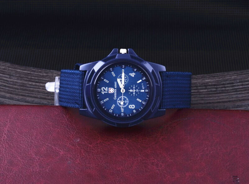 Title 5, Nylon strap quartz watch with three-eye and thr...