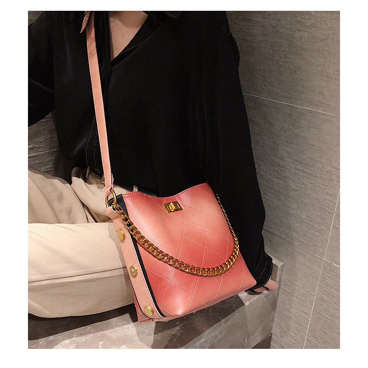 Title 15, One Shoulder Crossbody Bucket Bag