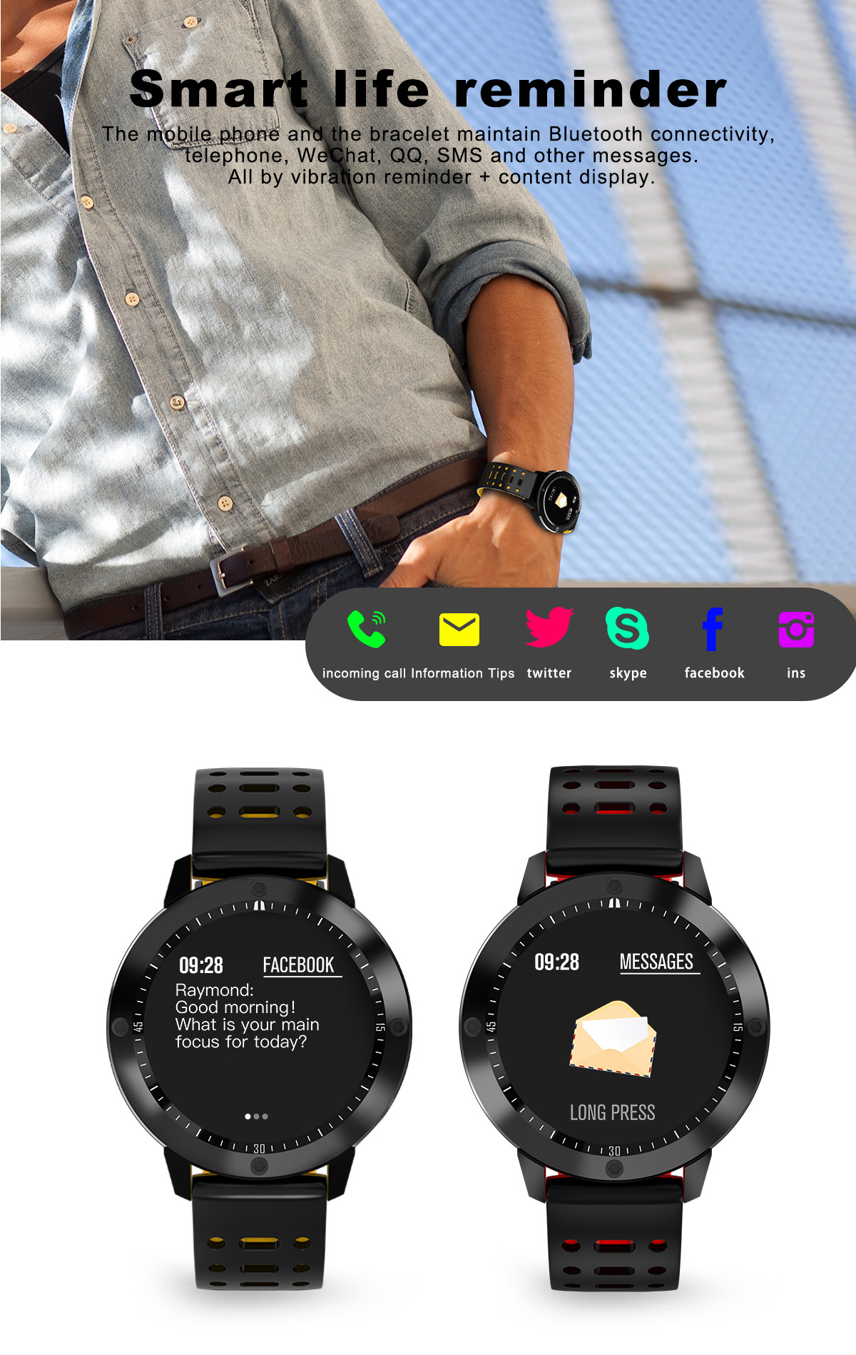 Title 9, Stylish sports smartwatch with a color round sc...