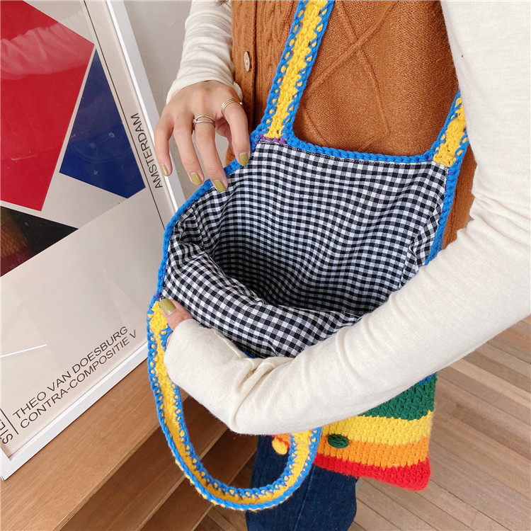 Title 6, Rainbow bag girl heart knitted bag