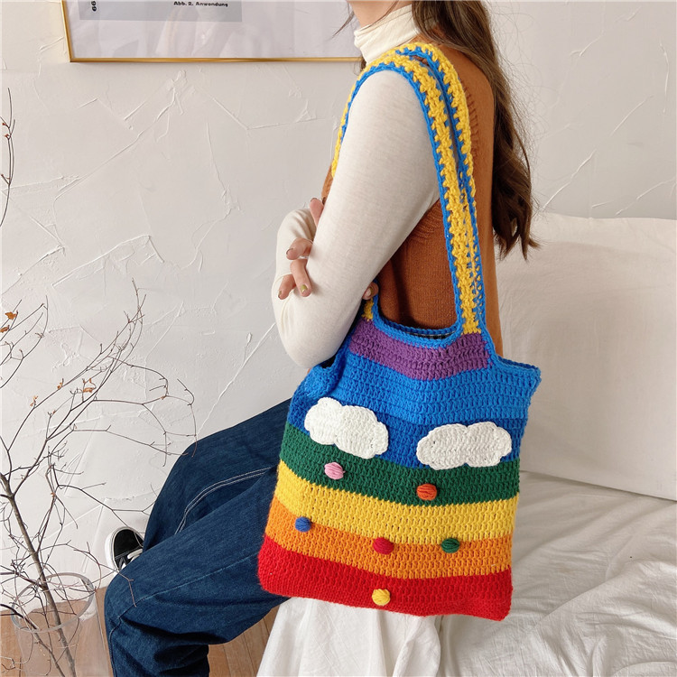 Title 8, Rainbow bag girl heart knitted bag