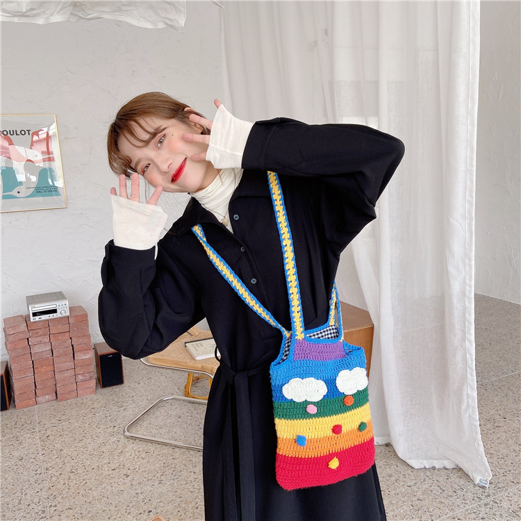 Title 16, Rainbow bag girl heart knitted bag