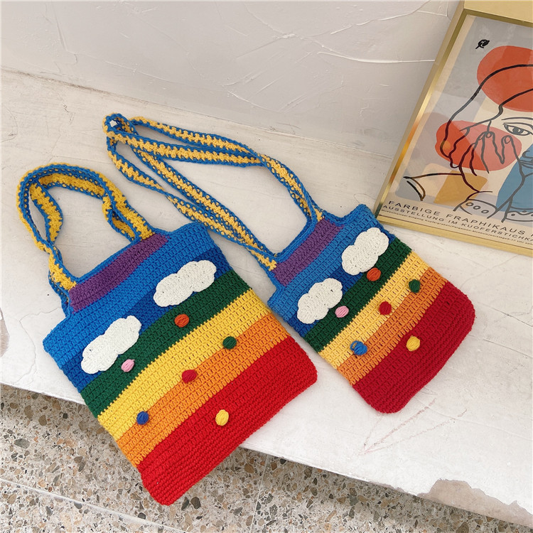 Title 20, Rainbow bag girl heart knitted bag