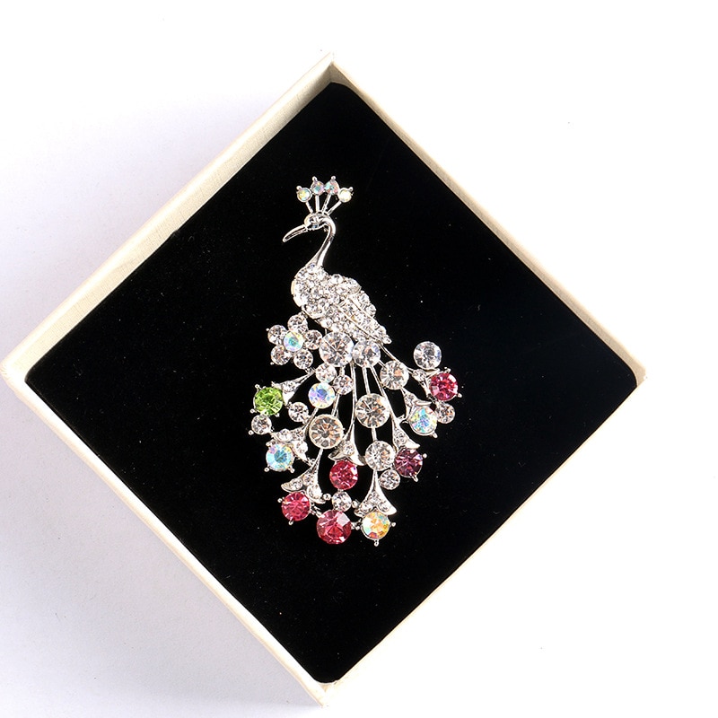 Title 3, Fashion diamond inlaid peacock Brooch Pin