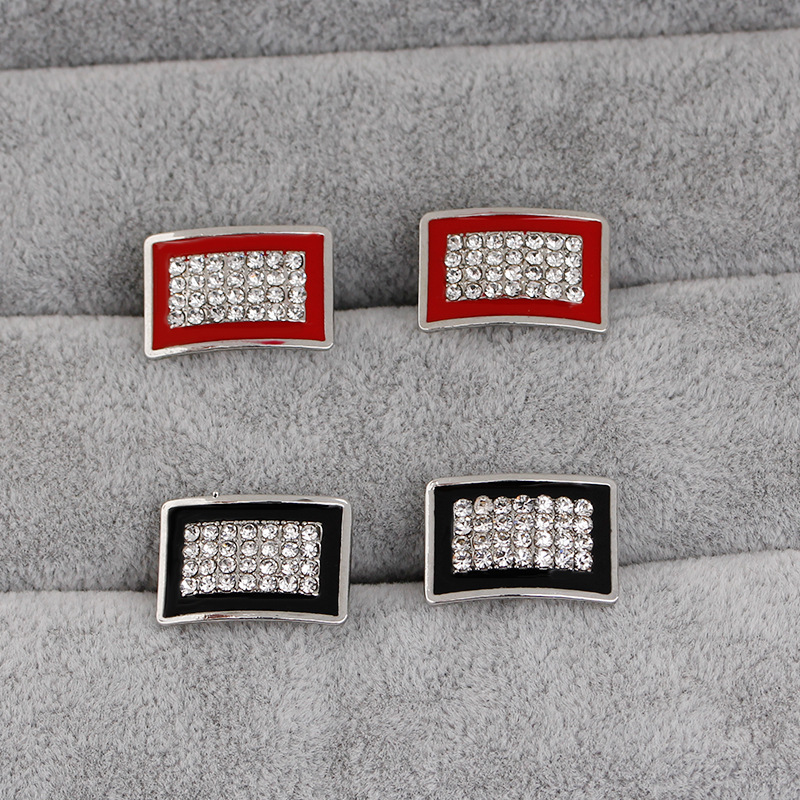 Title 6, Fashionable Geometric Rectangle Diamond-Studded...