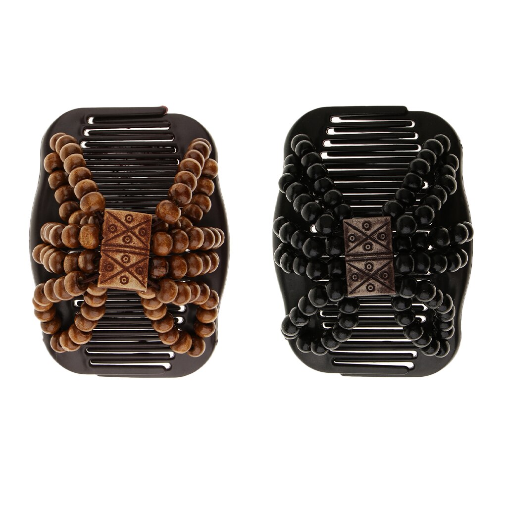 Title 2, Faux wood double row hair comb, effortlessly de...