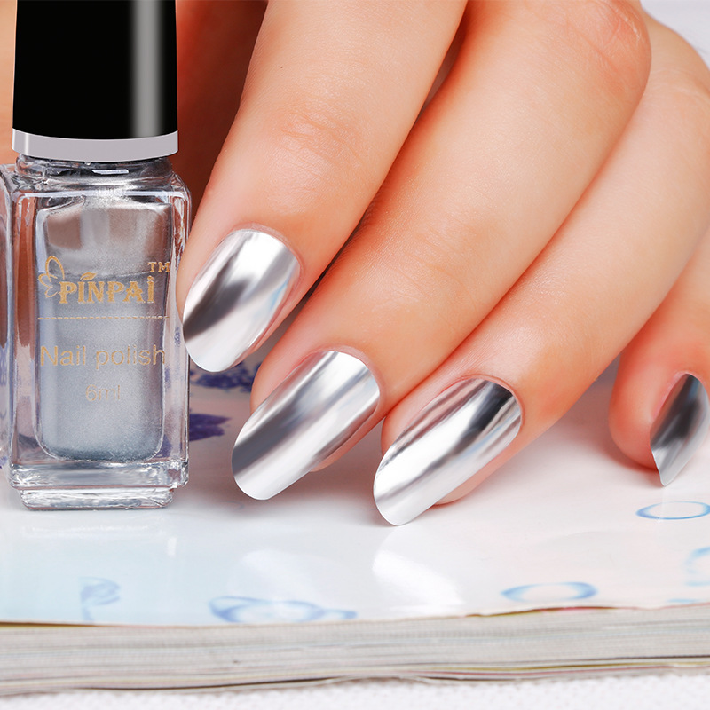 Title 3, Mirror silver nail polish 6ml, metallic mirror ...