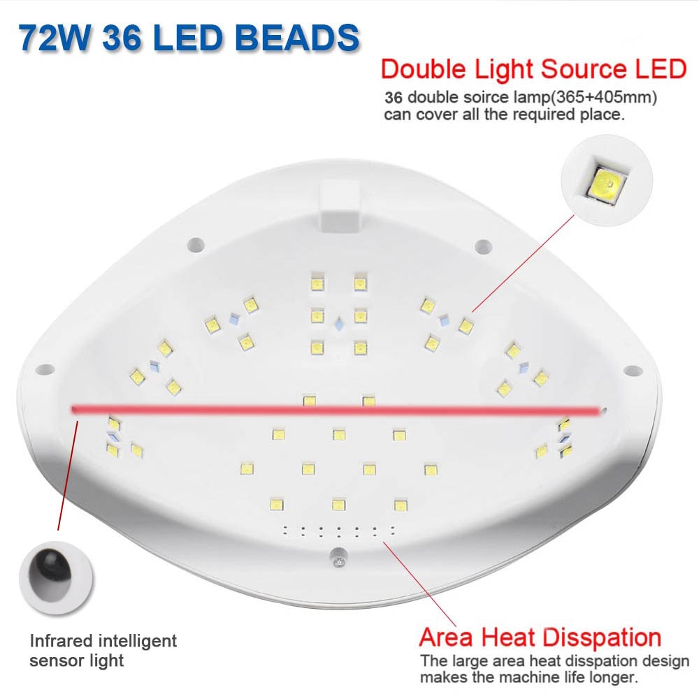 Title 6, 72W UVLED Dual Light Solarna Lampa za Nokte. Br...