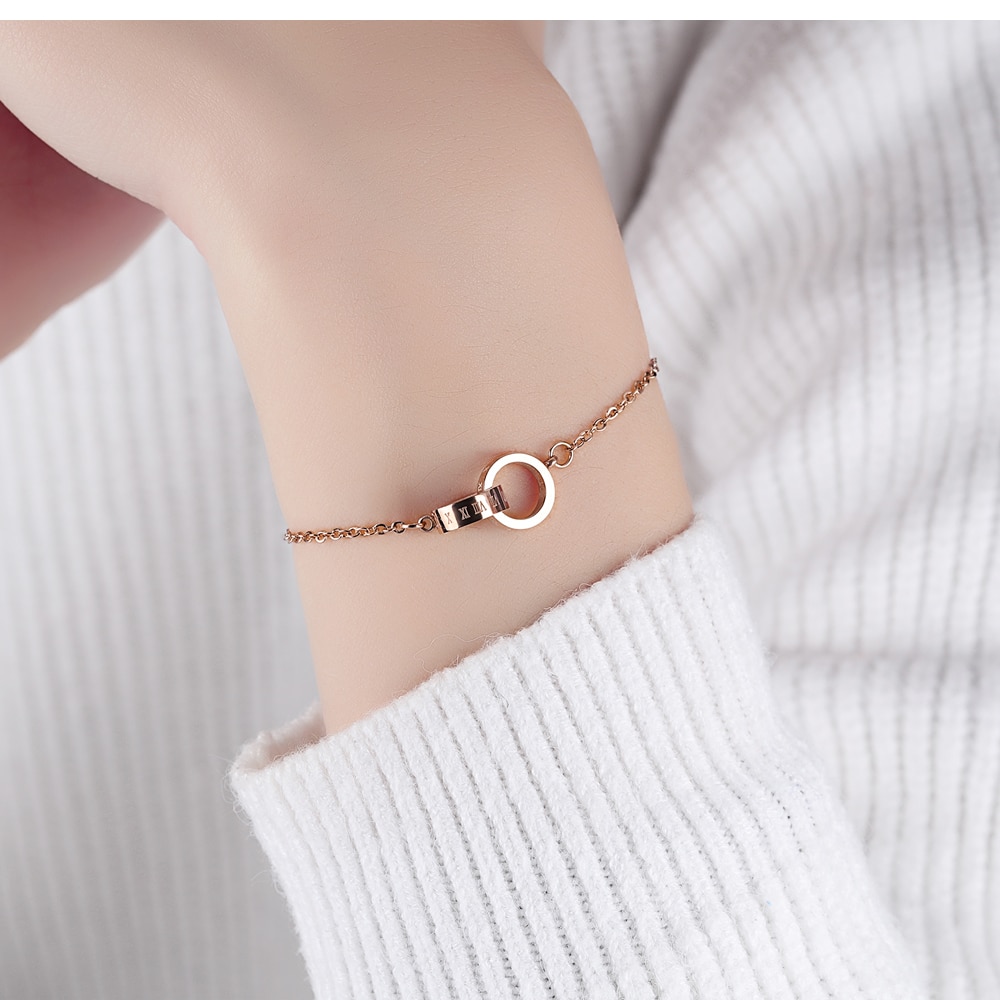 Title 3, Digital Double Ring Ring Rose Gold Bracelet