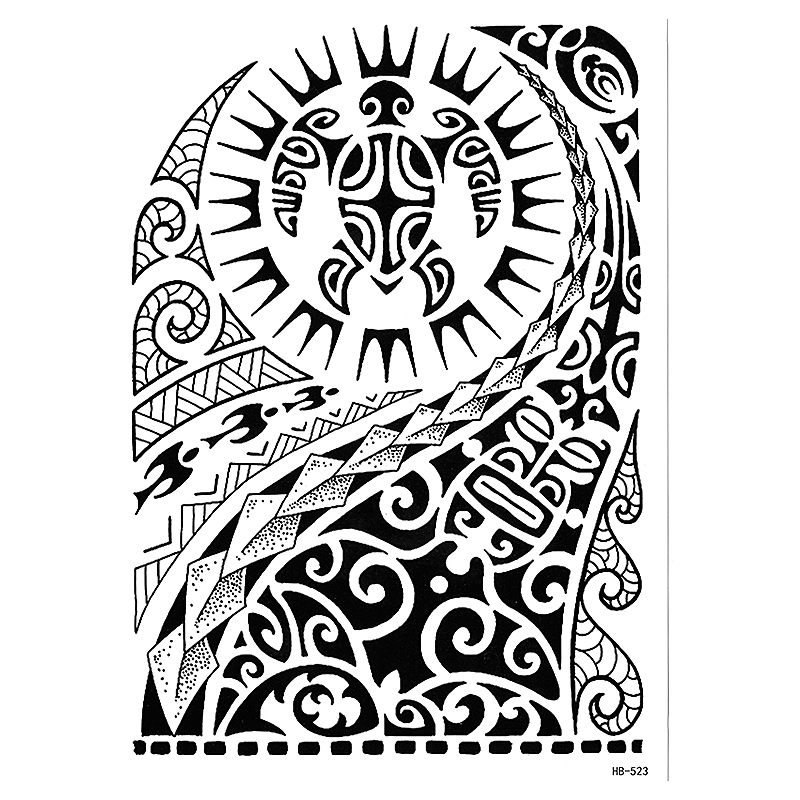 Title 1, Totem Owl Series Flower Arm Tattoo Sticker Wate...