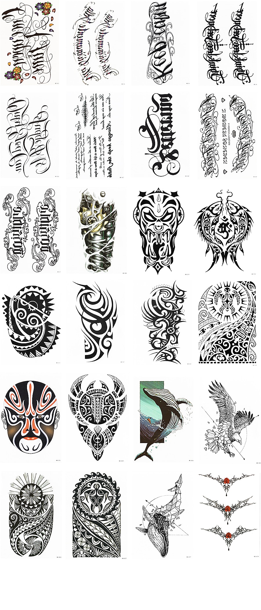 Title 2, Totem Owl Series Flower Arm Tattoo Sticker Wate...