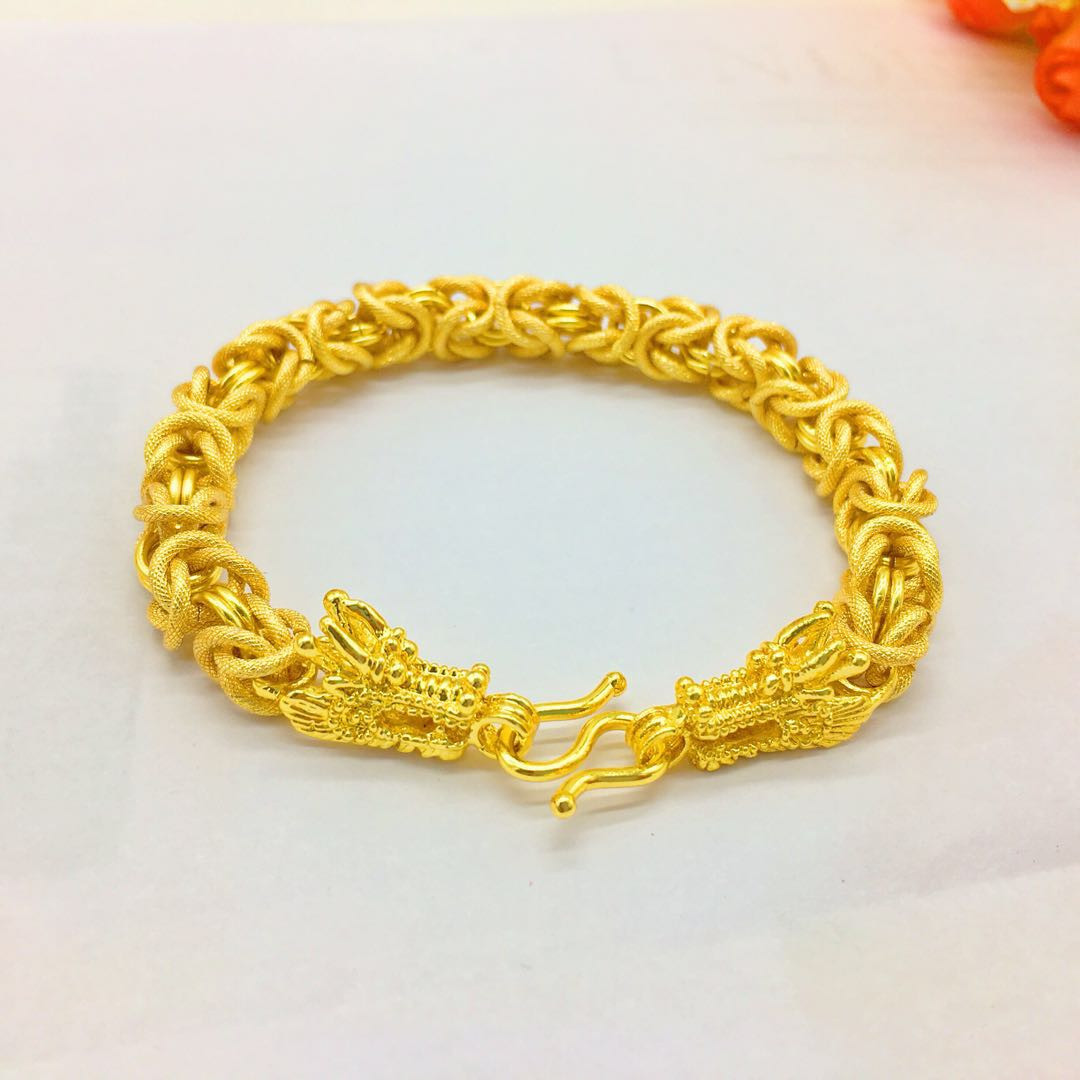 Title 1, Pulseira dourada masculina banhada a ouro 24K, ...