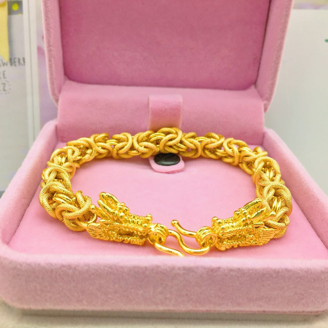 Title 2, Pulsera dorada para hombre chapada en oro 24K, ...