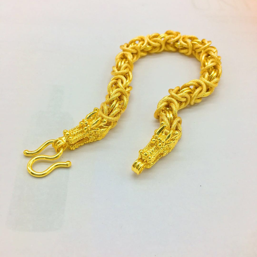 Title 5, Pulsera dorada para hombre chapada en oro 24K, ...