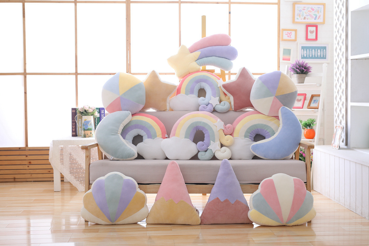 Title 1, Star Moon Bed Head Cushion Rainbow Creative Pil...