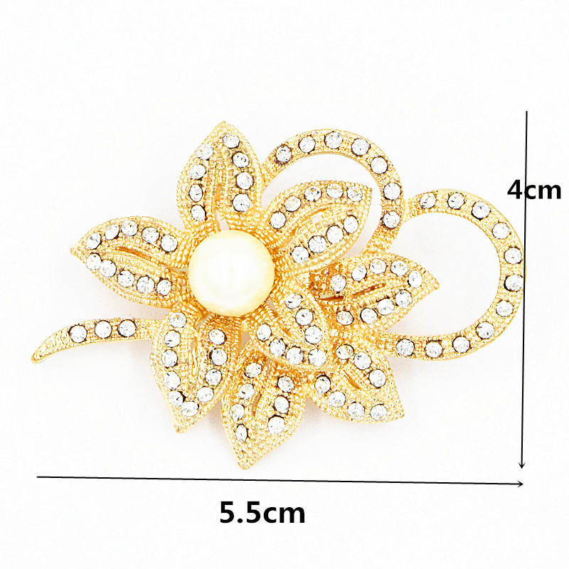 Title 12, Fashion Crystal Pearl Bow Ladies Brooch Apparel