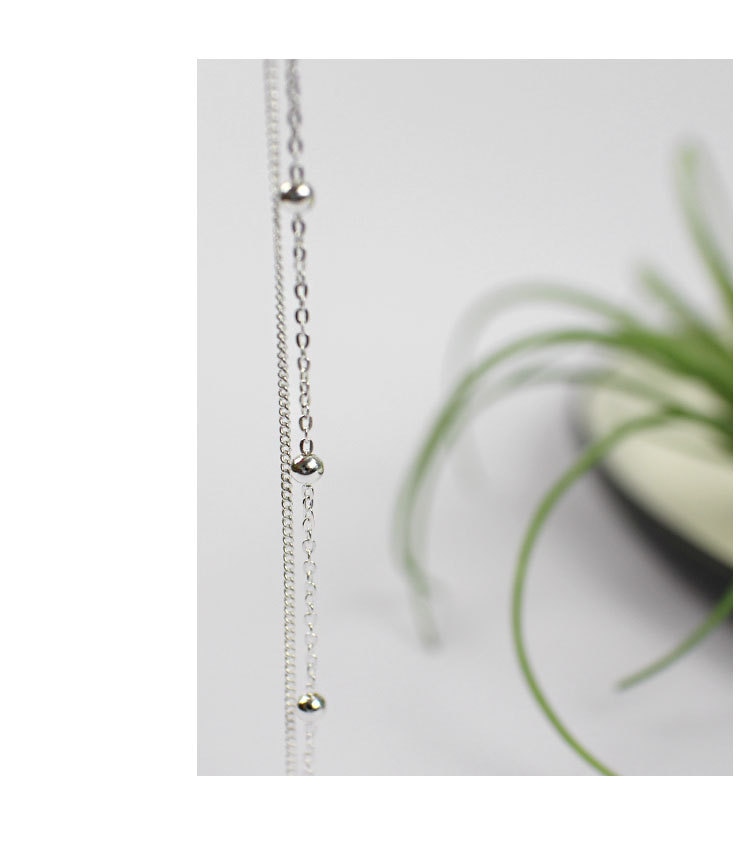 Title 4, S925 sterling silver double chain anklet chain