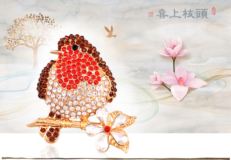 Title 5, Clothing accessories red rhinestone animal bird...