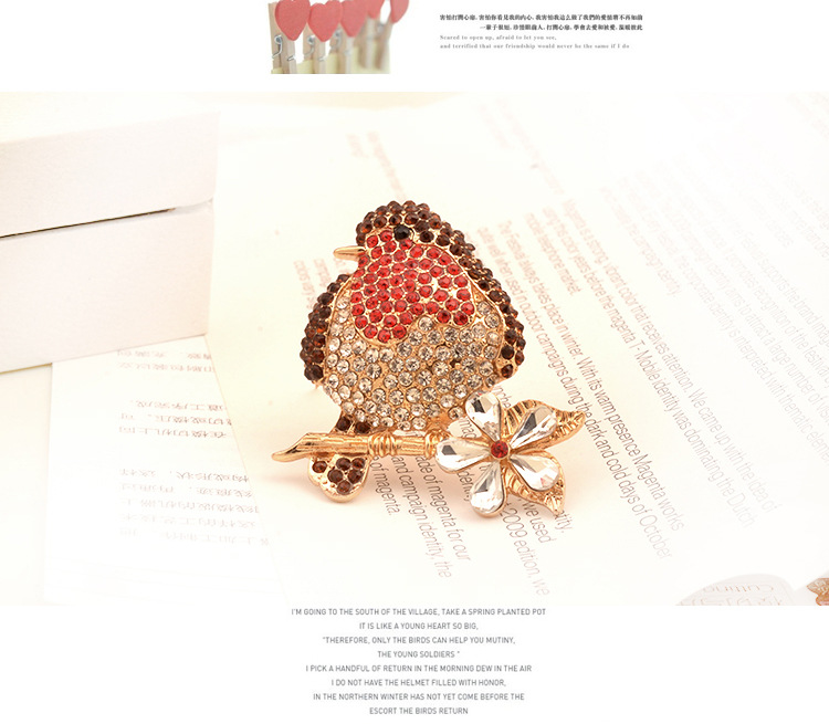 Title 7, Clothing accessories red rhinestone animal bird...