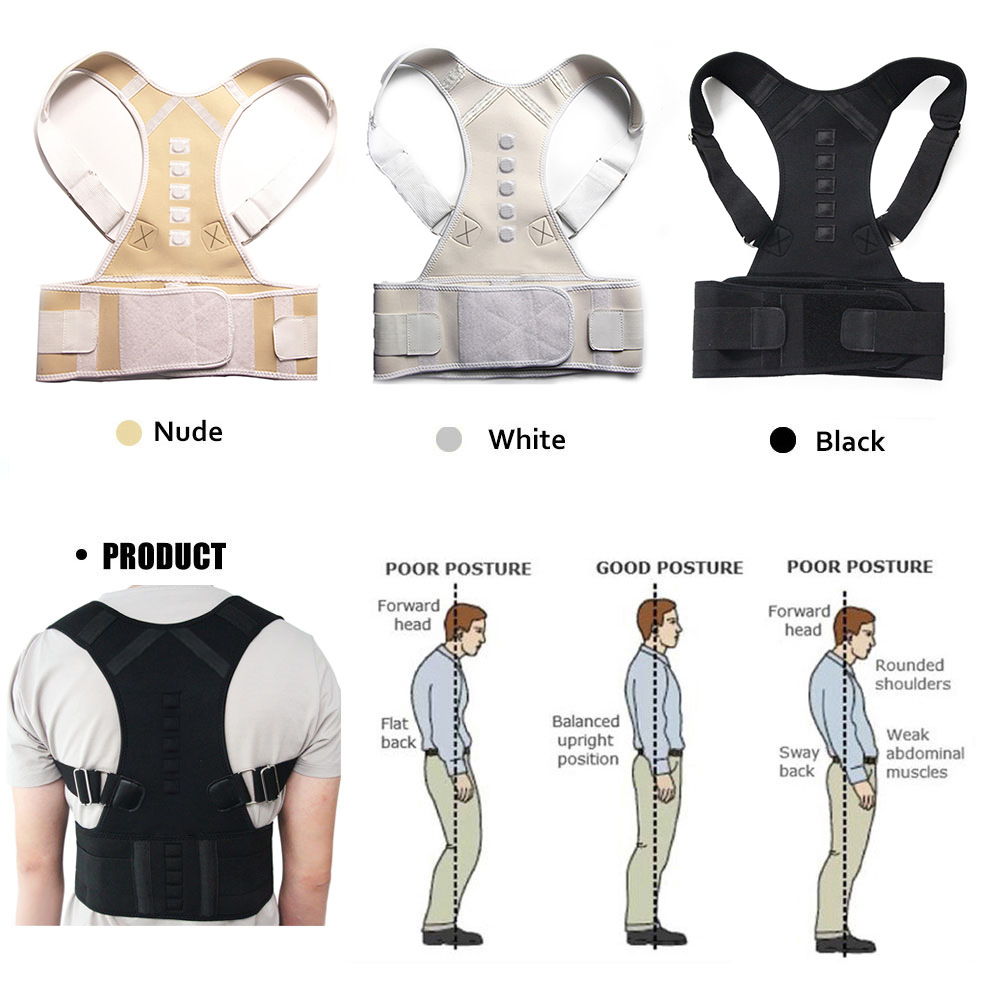 Title 2, Adjustable Magnetic Posture Corrector Corset Ba...