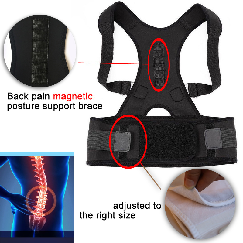 Title 8, Adjustable Magnetic Posture Corrector Corset Ba...