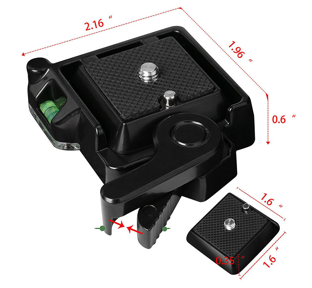 Title 4, Apple compatible PTZ tripod quick release seat....