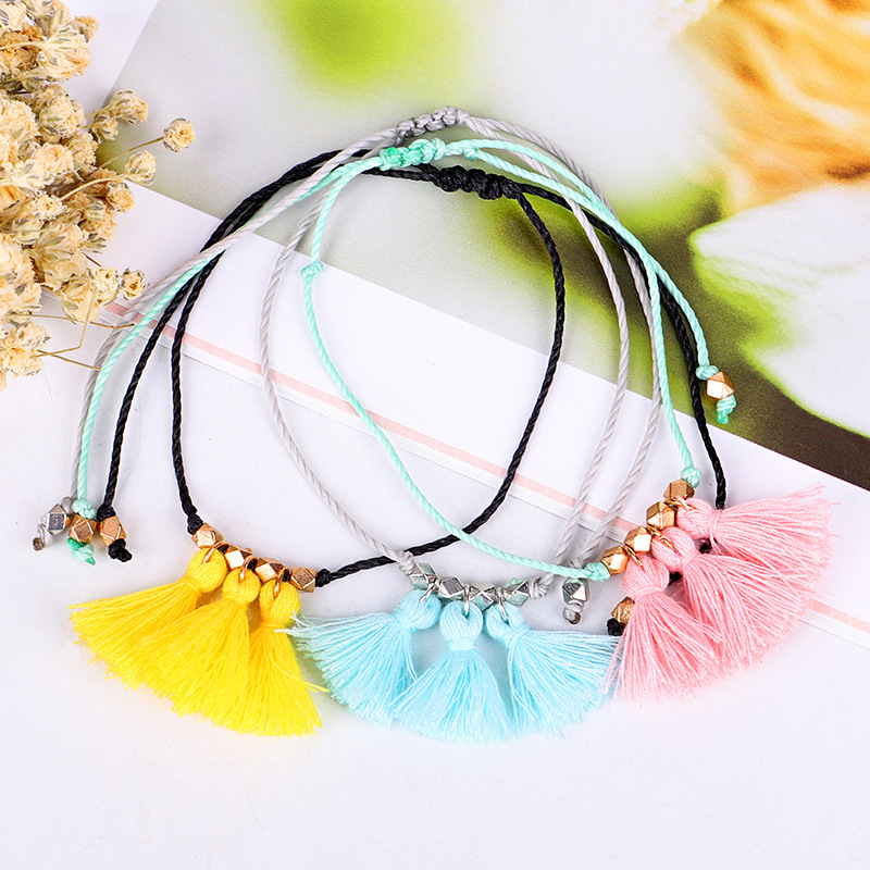 Title 8, Vintage Multicolor Adjustable Rope Chain Anklet