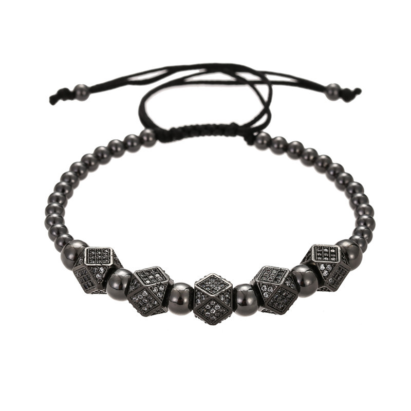 Title 4, Woven five diamond four-color bracelet