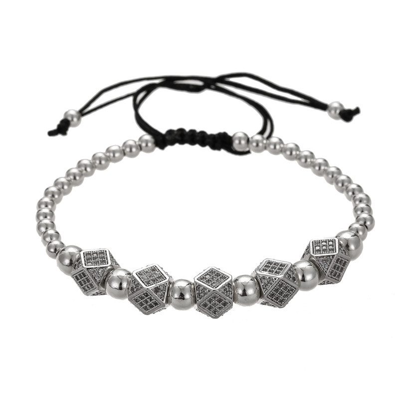 Title 5, Woven five diamond four-color bracelet