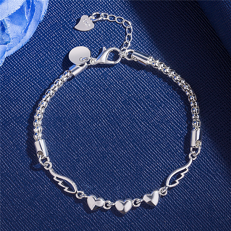 Title 6, Peach Heart Angel Wing Bracelet