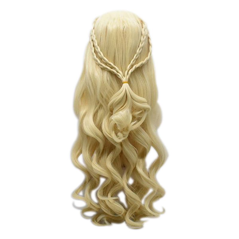 Title 1, Matt 70cm braided silver long curly hair wig pe...