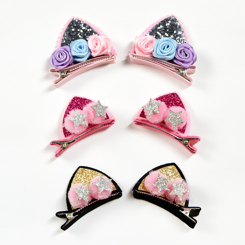 Title 7, 2pcs Set Cute Clips For Girls Glitter Rainbow F...