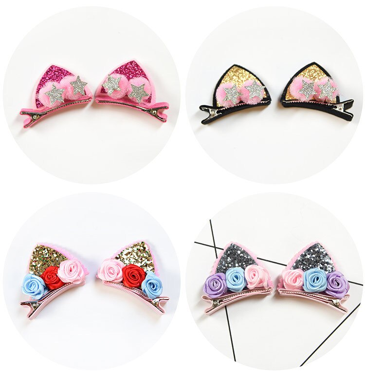 Title 8, 2pcs Set Cute Clips For Girls Glitter Rainbow F...