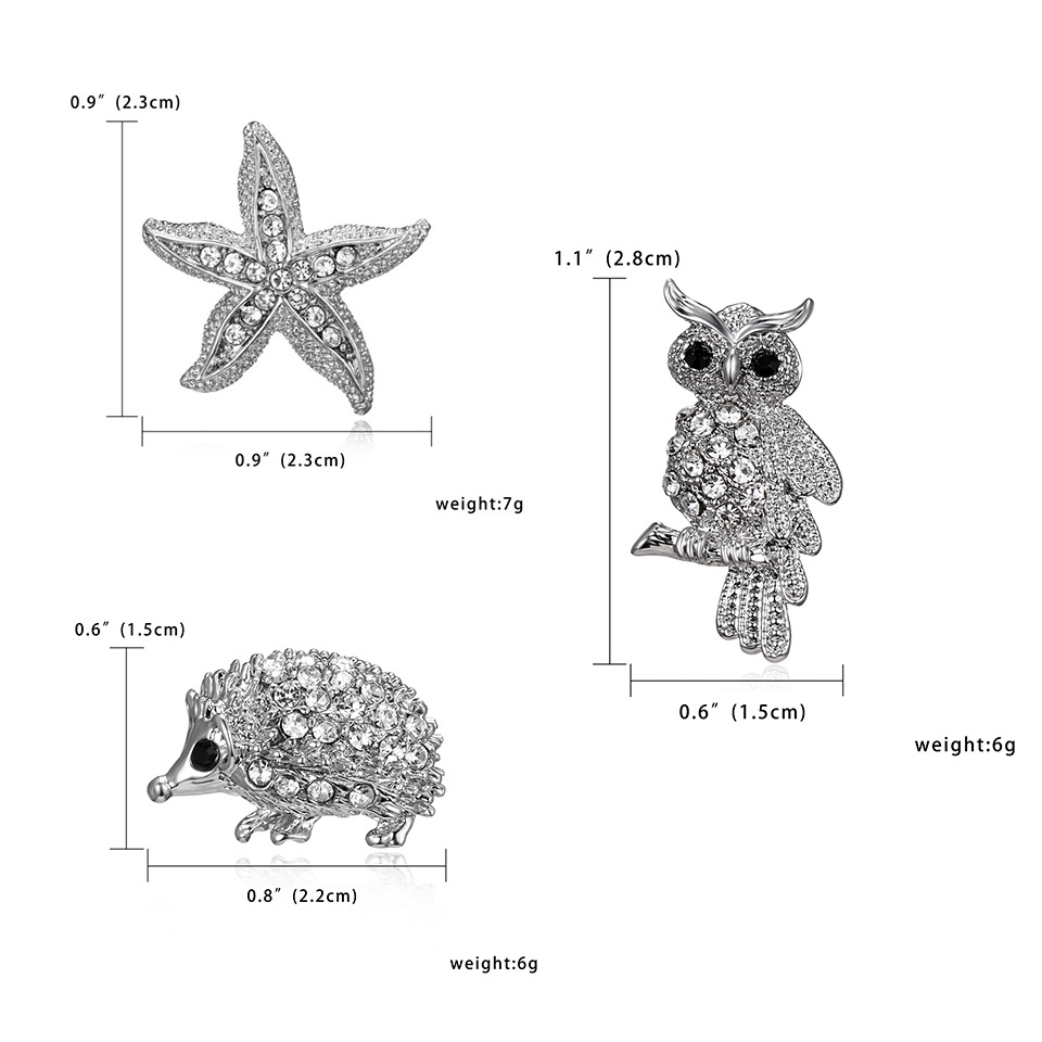 Title 1, Fashion Owl Crystal Rhinestones Brooches Antiq...