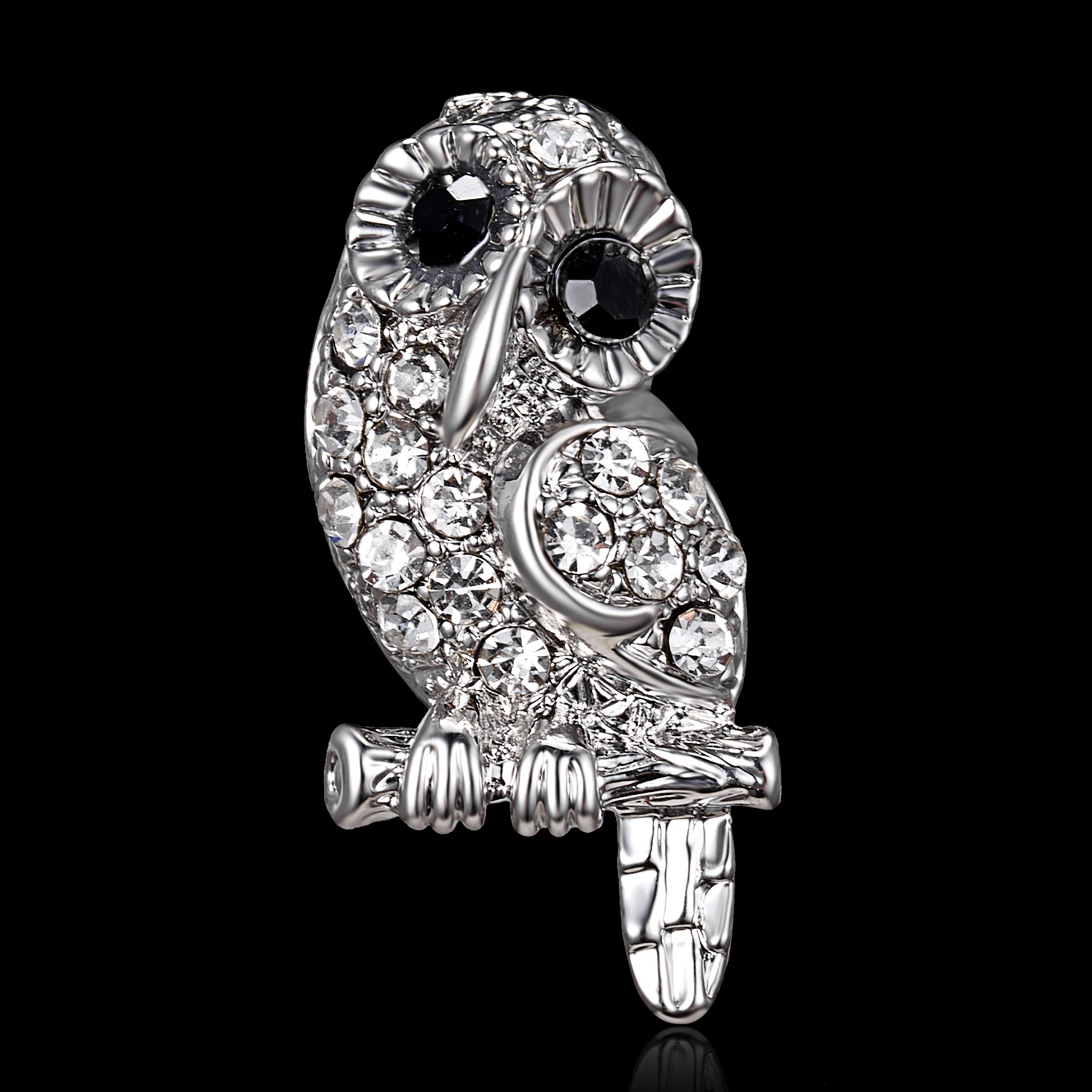 Title 8, Fashion Owl Crystal Rhinestones Brooches Antiq...