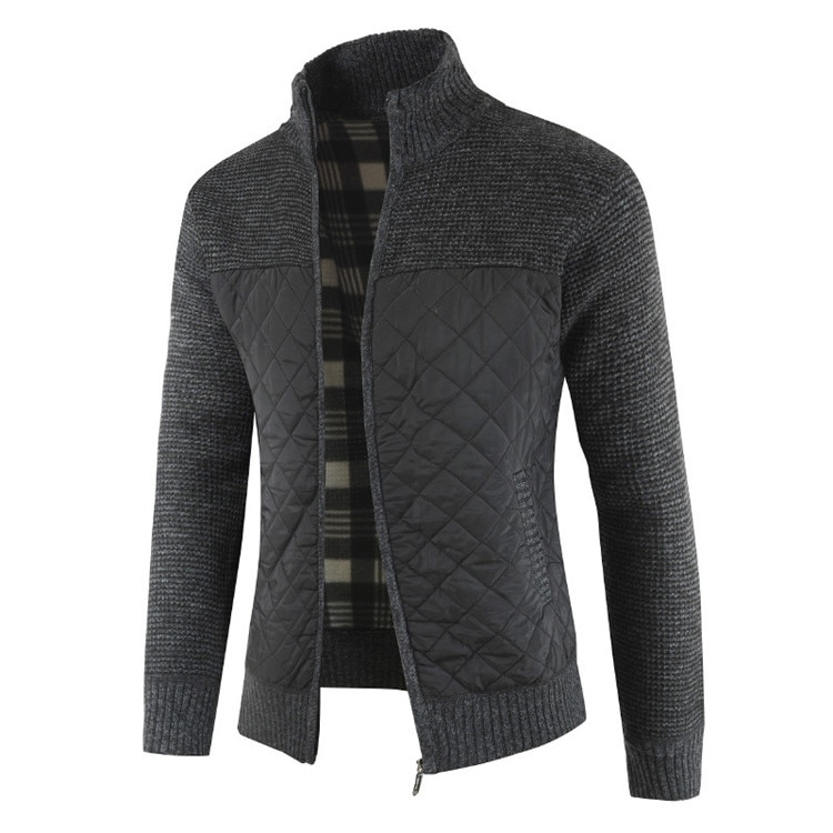 Title 3, Mens velvet padded cardigan knitted jacket for...